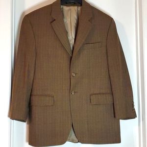 Lauren Ralph Lauren Men's Brown Wool Checked Blazer Jacket Size 38S